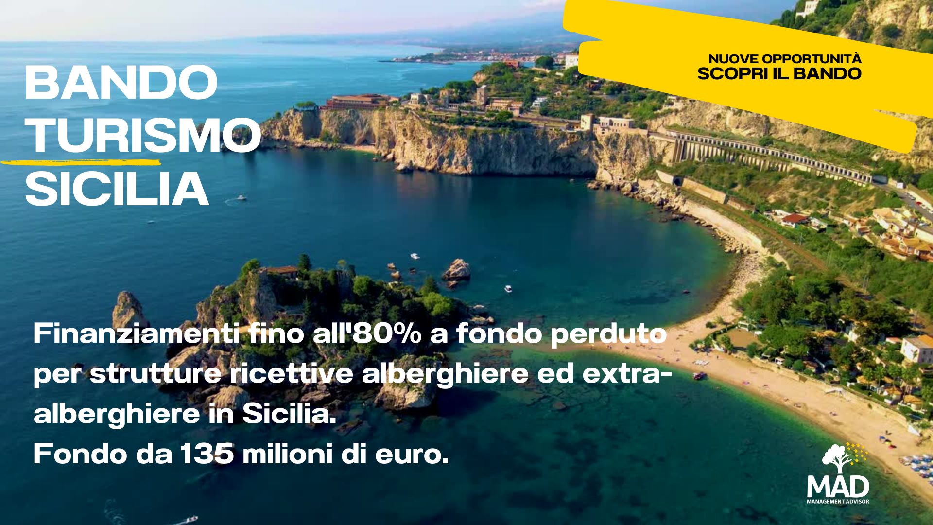 Funding financing up to 80% lost fund for hotel and extra-hotel accommodation facilities in Sicily