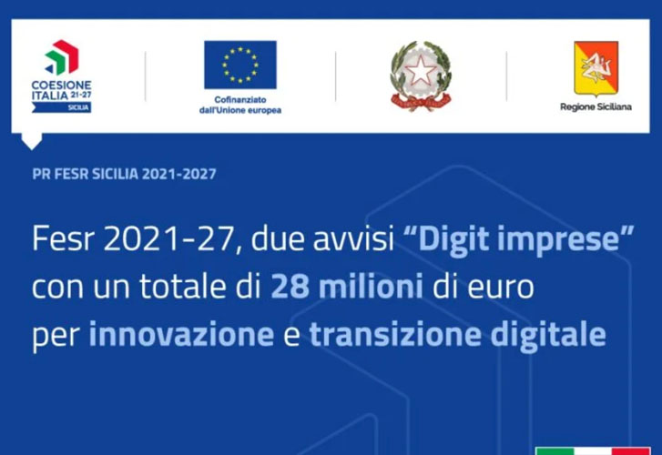 Bando Sicilia Digit imprese. Sostegno per la digitalizzazione delle imprese e azioni di sistema per il digitale
