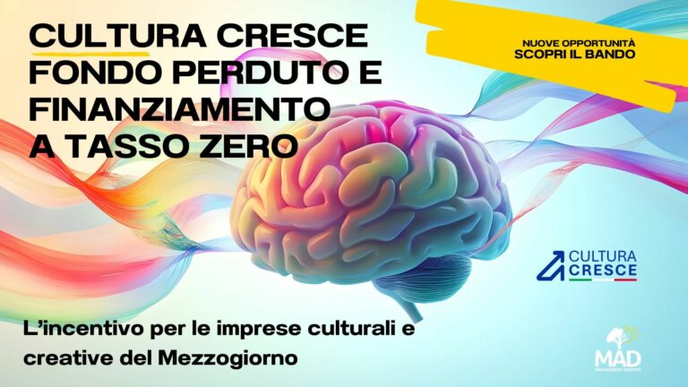 Cultura Cresce: il bando del PN Cultura 2021–2027 per far crescere le imprese culturali e creative